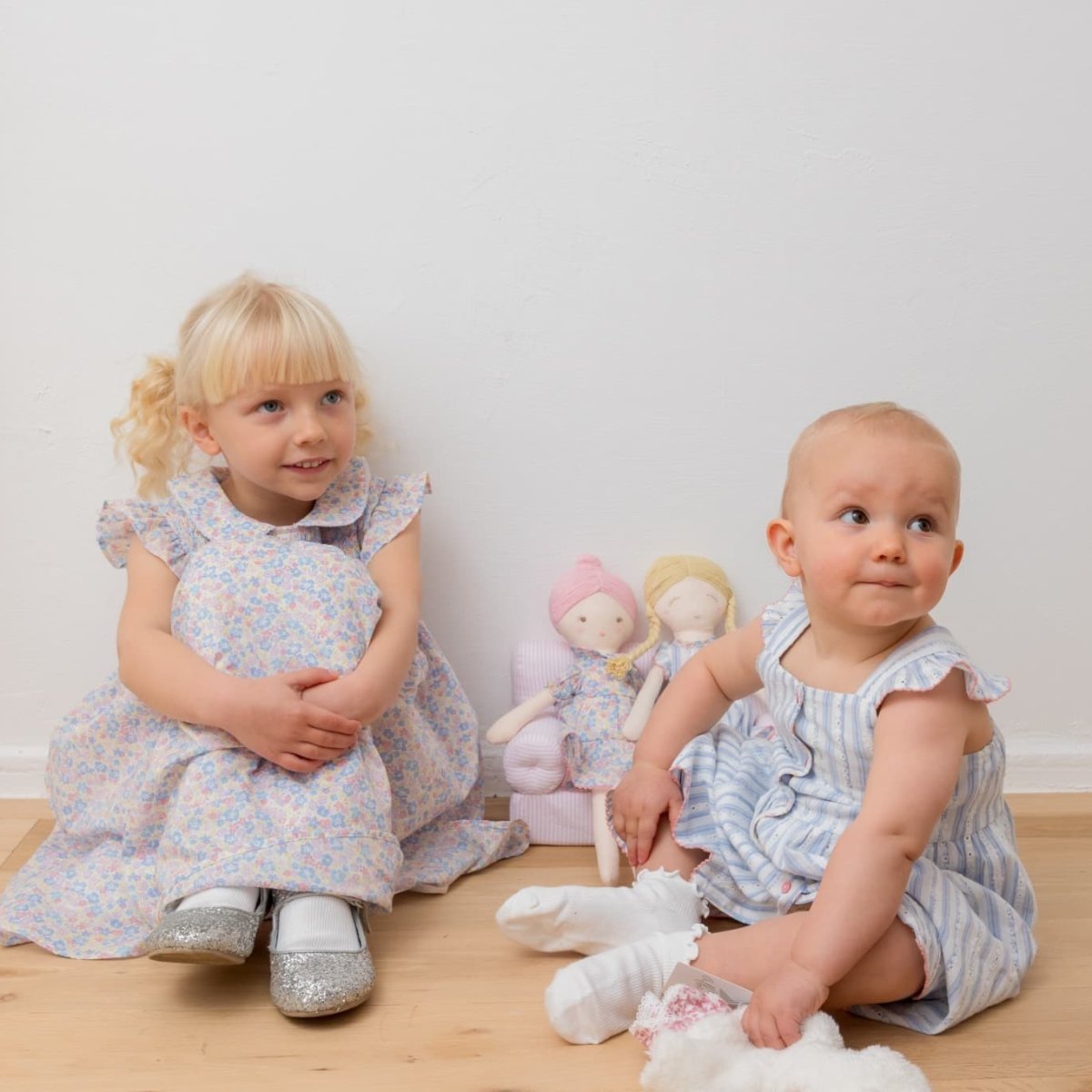 画像13: ブルー・ジャカードストライプ・刺繍ドレス_3_4歳用(身長 98-103cm) (13)