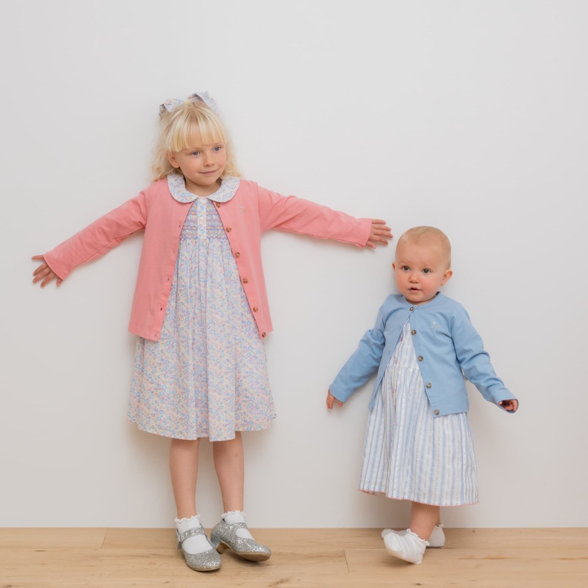 画像17: ブルー・ジャカードストライプ・刺繍ドレス_3_4歳用(身長 98-103cm) (17)