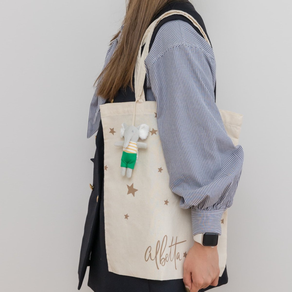 画像2: コットンベルベット・ミニエレファント（ループ付き） (2)