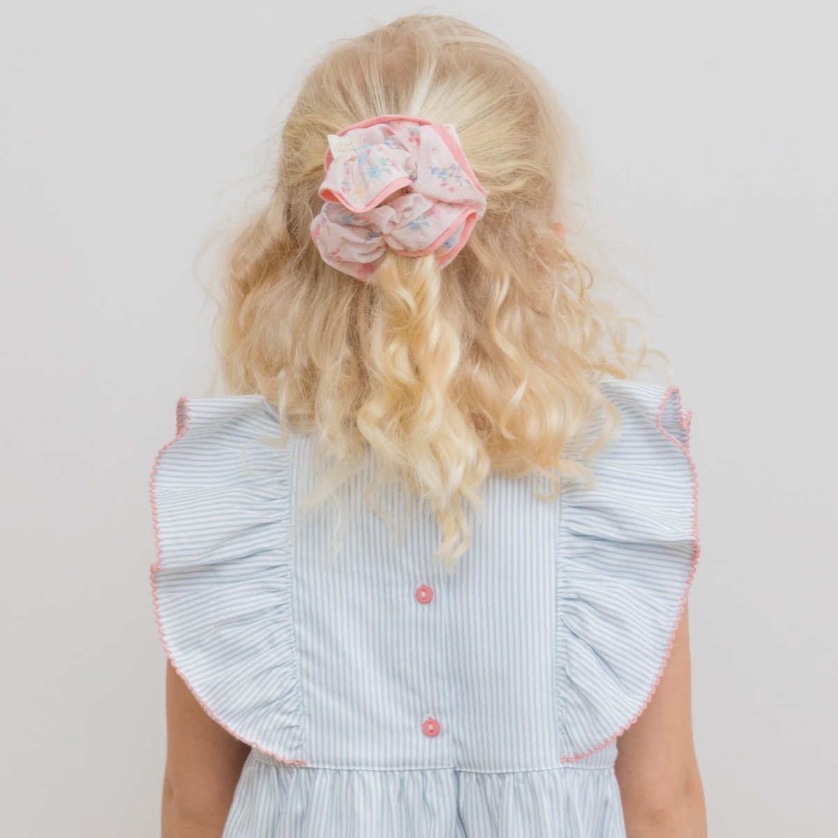 画像15: 花の刺繍・ブルーティッキング・ストライプ・ドレス_3_4歳用(身長 98-103cm) (15)