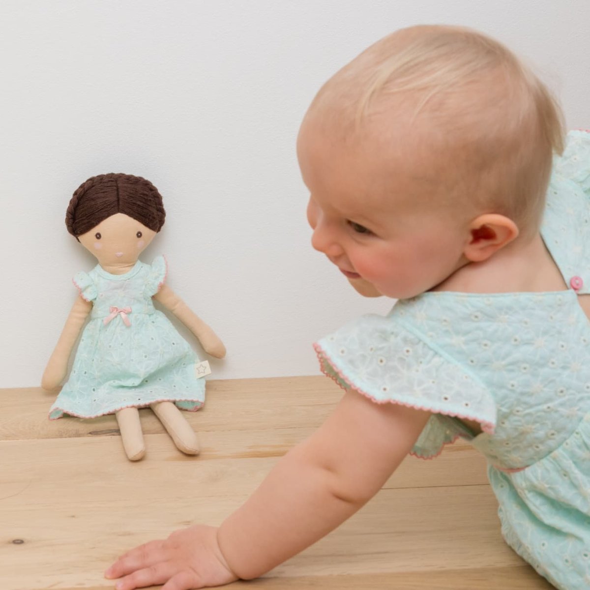 画像3: 【ドール用】セレステブルー・ブロデリー・ドールドレス (3)