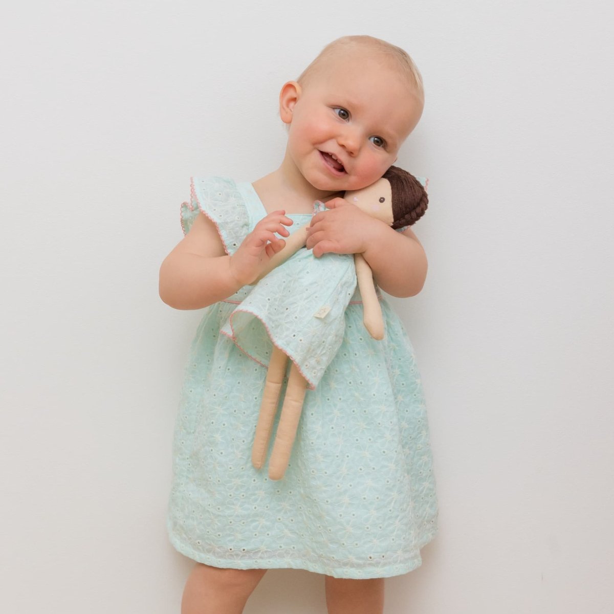 画像2: 【ドール用】セレステブルー・ブロデリー・ドールドレス (2)