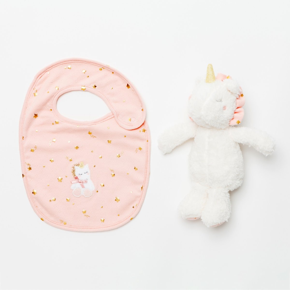 画像2: ユニコーンのぬいぐるみ&スタイ・ギフトセット (2)