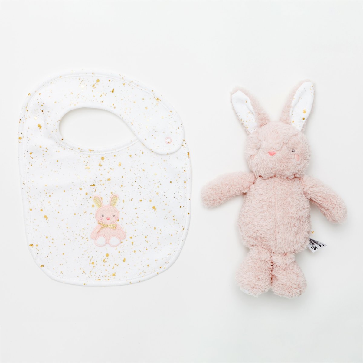 画像2: バニーのぬいぐるみ&スタイ・ギフトセット (2)