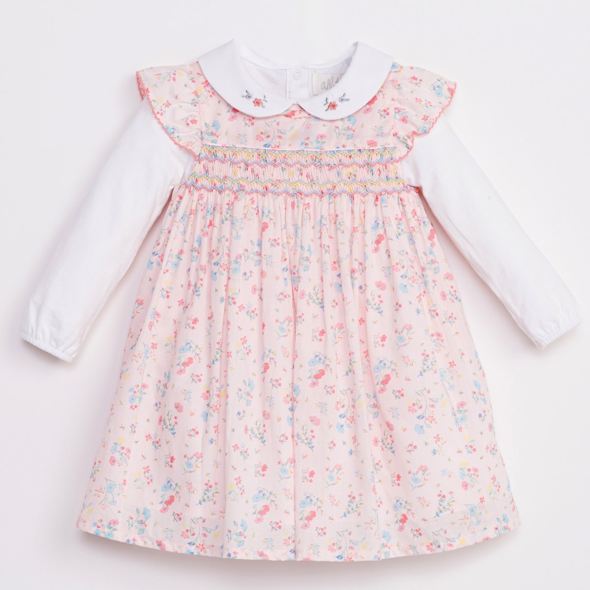 画像2: アンバープリント・ハンドスモッキング・ドレス_5_6歳用(身長 108-114cm) (2)