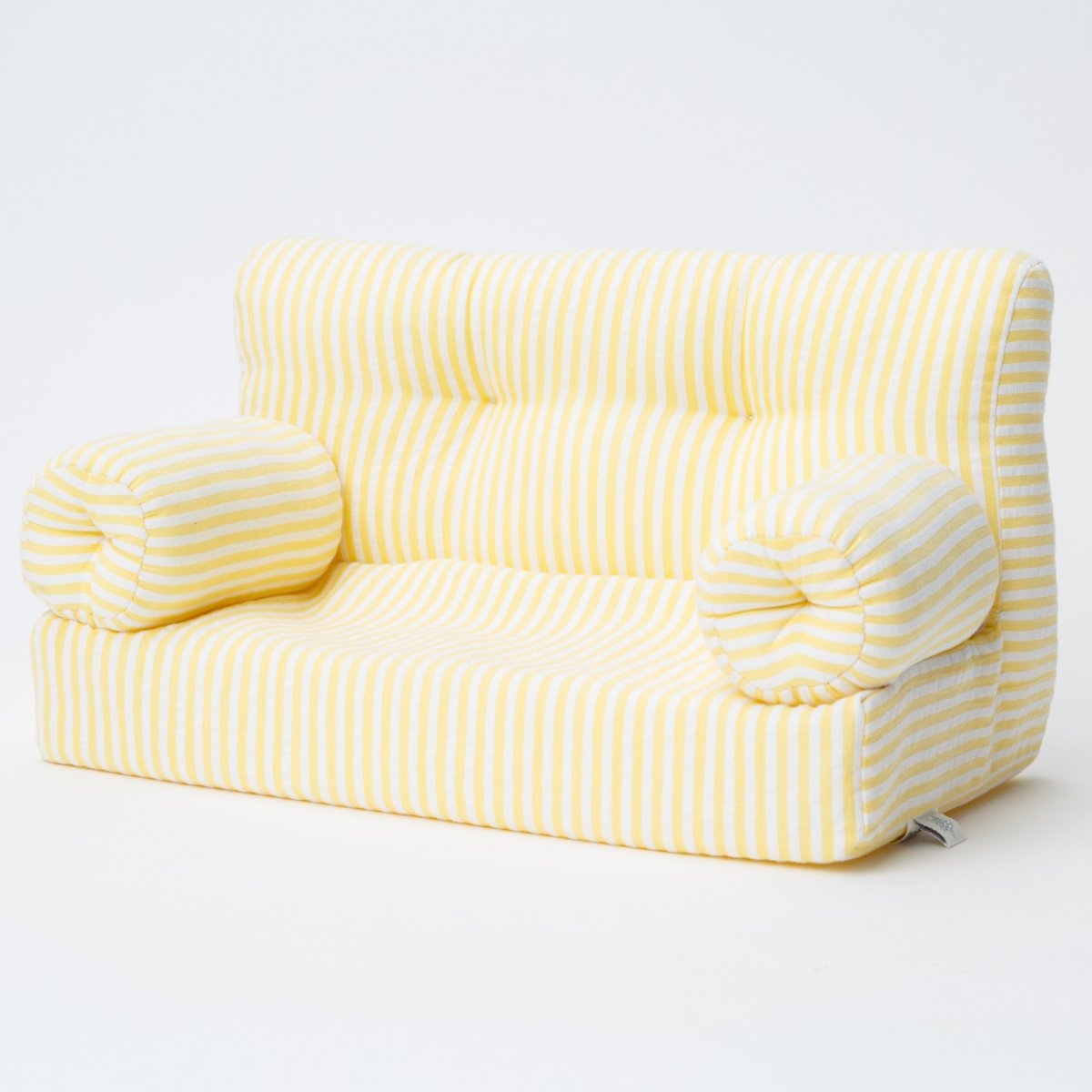 画像2: 【ドール用ソファ】イエローストライプ・ドールソファ (2)
