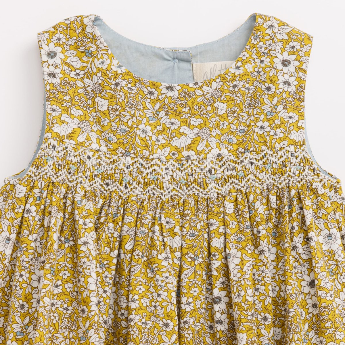 画像3: イエローフローラルプリント・ハンドスモック・ドレス_4_5歳(身長 103-108cm) (3)
