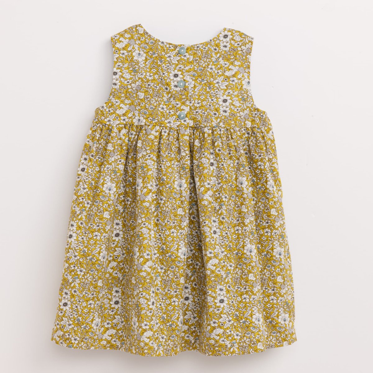 画像2: イエローフローラルプリント・ハンドスモック・ドレス_3_4歳(身長 98-103cm) (2)