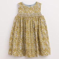 画像1: イエローフローラルプリント・ハンドスモック・ドレス_4_5歳(身長 103-108cm) (1)