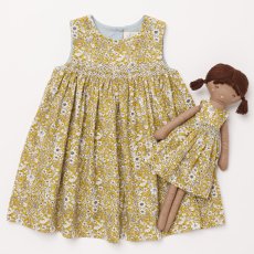 画像9: イエローフローラルプリント・ハンドスモック・ドレス_4_5歳(身長 103-108cm) (9)