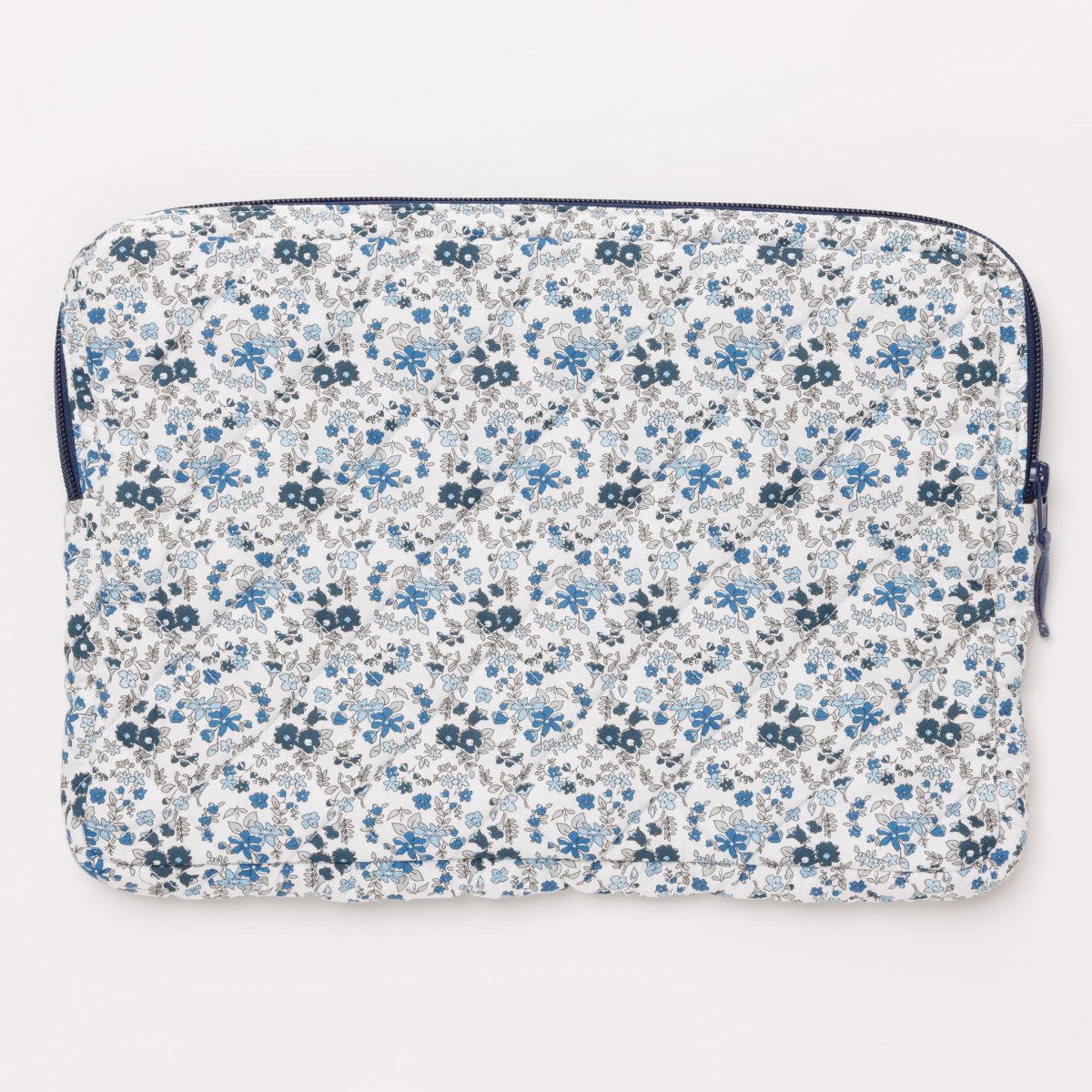 画像3: ブルーフローラル・キルティング・13インチ・ノートパソコンケース (3)