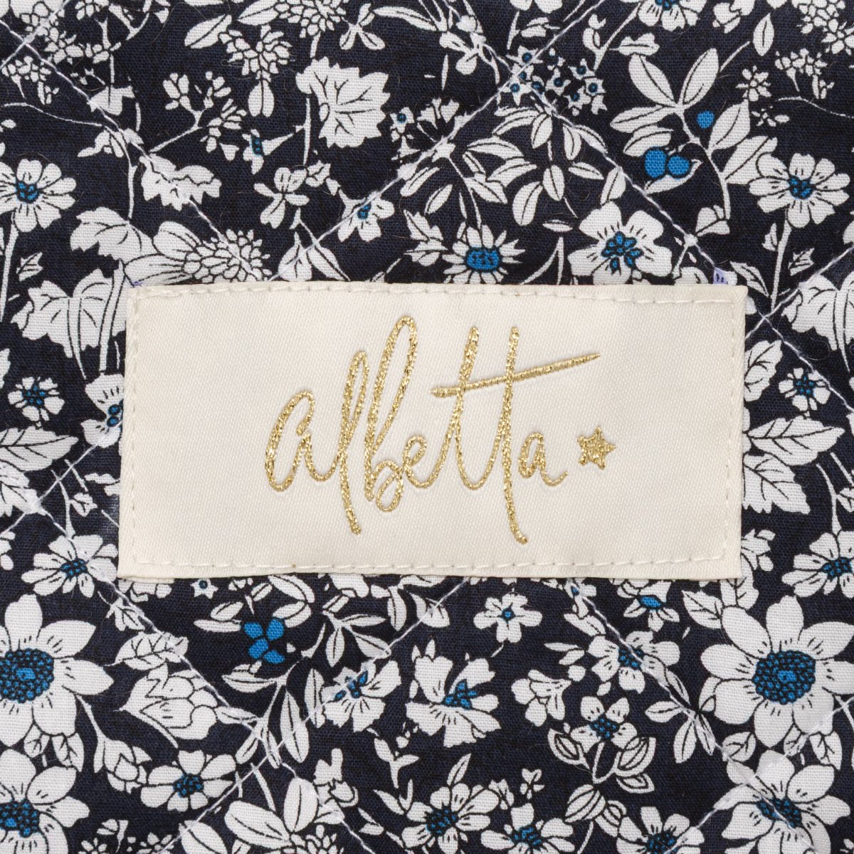 画像6: ネイビーフローラル・キルティング・13インチ・ノートパソコンケース (6)