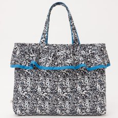 画像2: ネイビーフローラル・フリルキルティング・バッグ (2)