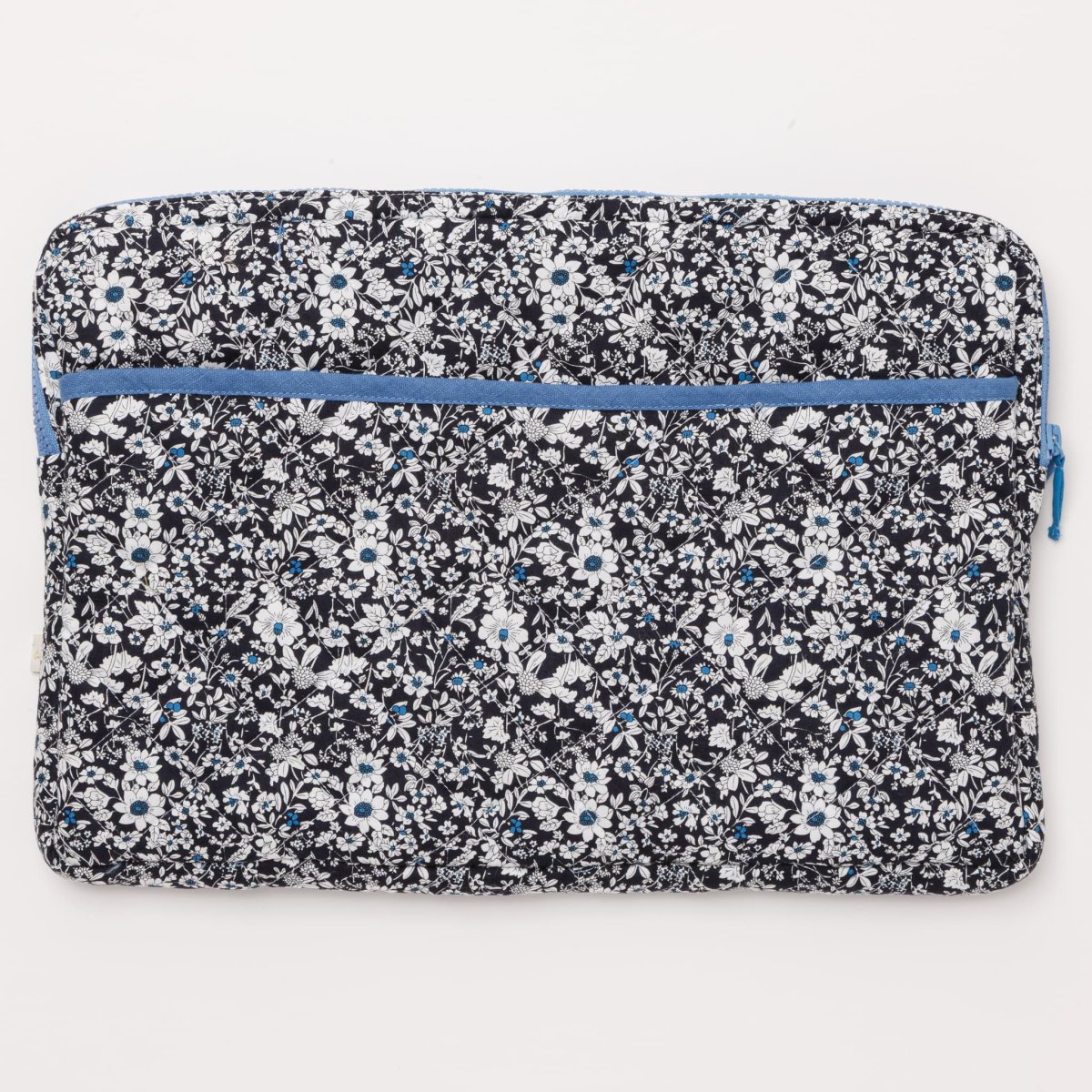 画像3: ネイビーフローラル・キルティング・15インチ・ノートパソコンケース (3)