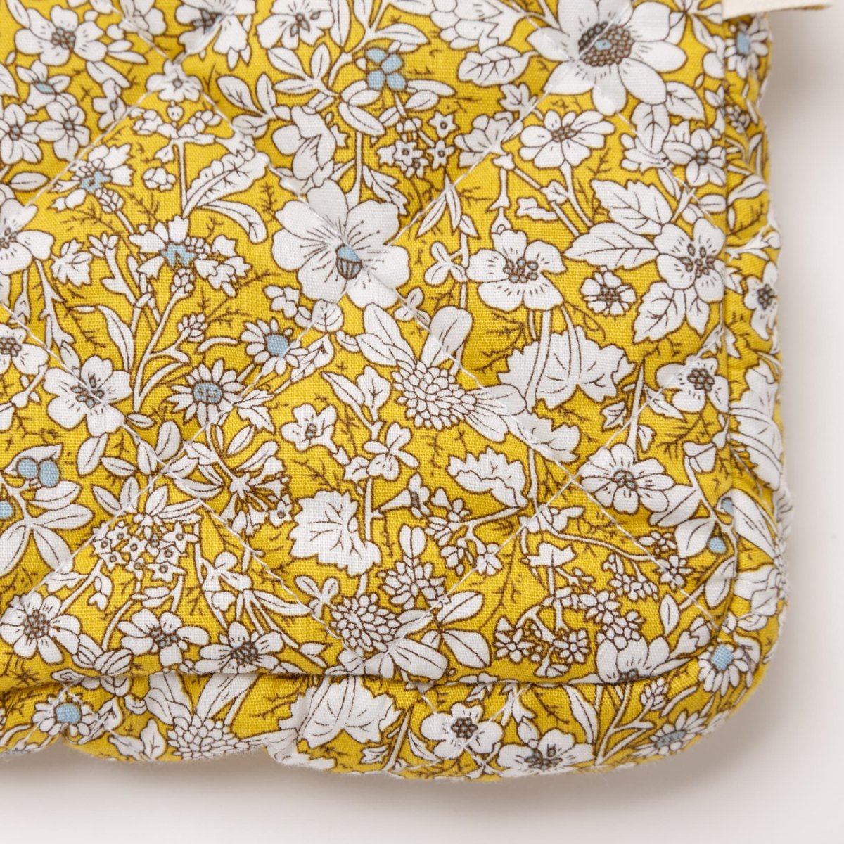 画像7: マスタードフローラル・キルティング・13インチ・ラップトップケース (7)