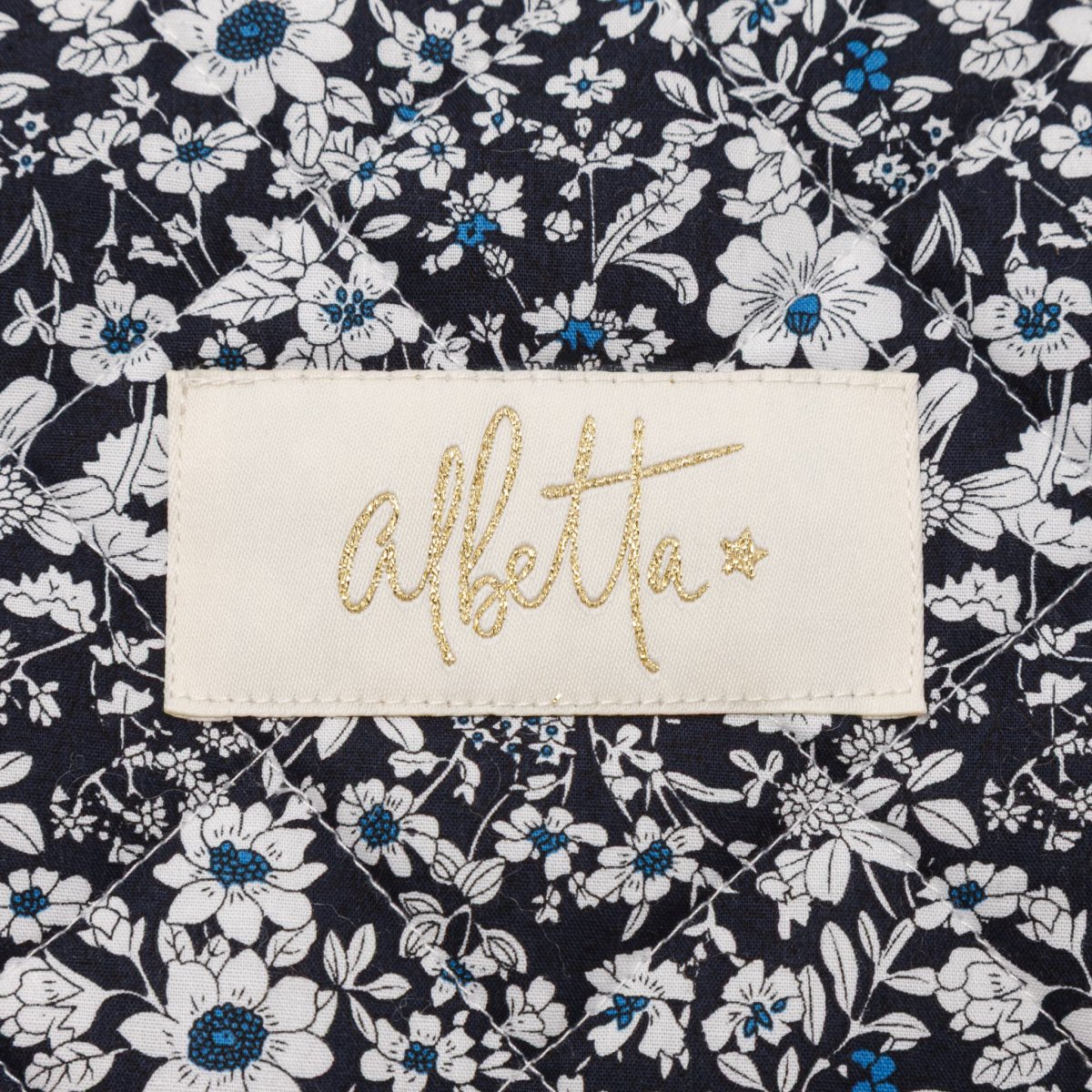 画像6: ネイビーフローラル・キルティング・15インチ・ノートパソコンケース (6)