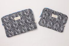 画像8: ネイビーフローラル・キルティング・15インチ・ノートパソコンケース (8)