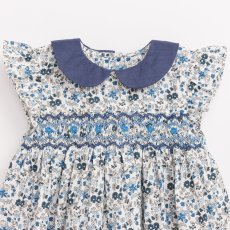 画像12: ブルーフローラルプリント・ハンドスモック・ドレス_6〜12ヶ月(身長 80-85cm) (12)