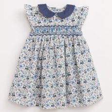 画像10: ブルーフローラルプリント・ハンドスモック・ドレス_6〜12ヶ月(身長 80-85cm) (10)