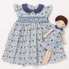 画像17: ブルーフローラルプリント・ハンドスモック・ドレス_6〜12ヶ月(身長 80-85cm) (17)