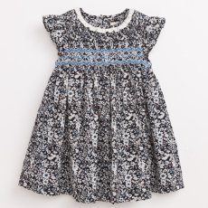 画像2: ダークブルーフラワー・ハンドスモック・ドレス_5_6歳(身長 108-114cm) (2)