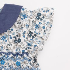 画像15: ブルーフローラルプリント・ハンドスモック・ドレス_3〜4歳(身長 98-103cm) (15)