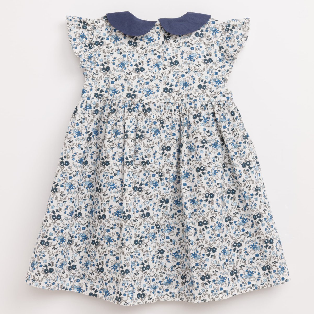 画像11: ブルーフローラルプリント・ハンドスモック・ドレス_2〜3歳(身長 92-98cm) (11)