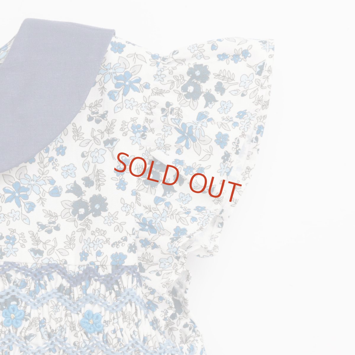 画像16: ブルーフローラルプリント・ハンドスモック・ドレス_1_2歳(身長 85-92cm) (16)