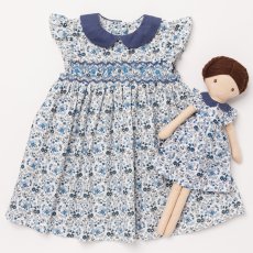 画像18: ブルーフローラルプリント・ハンドスモック・ドレス_5〜6歳(身長 108-114cm) (18)