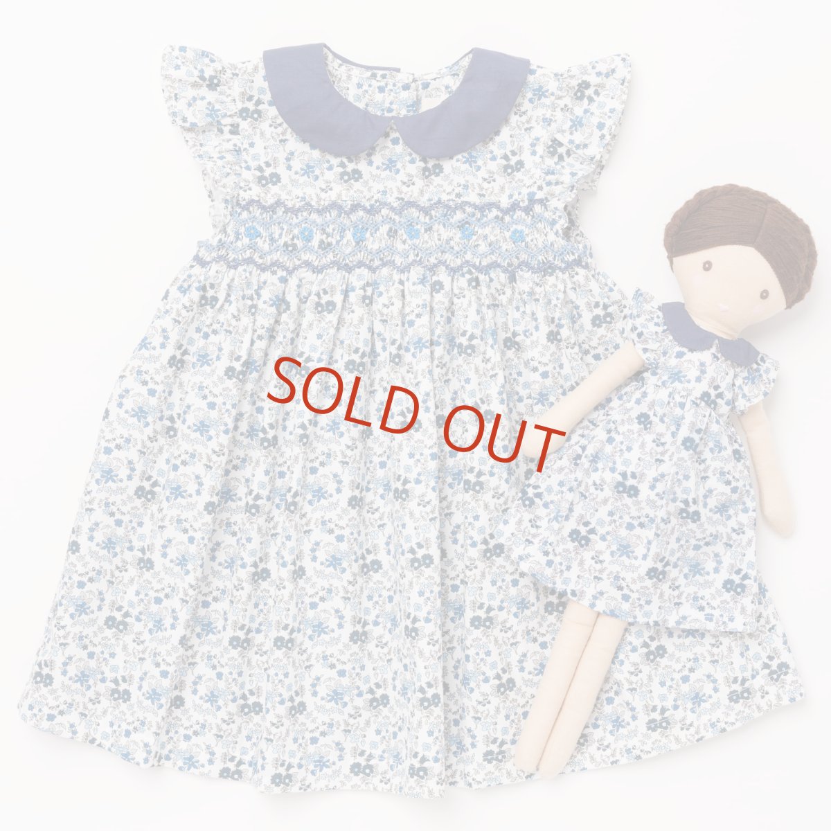 画像19: ブルーフローラルプリント・ハンドスモック・ドレス_1_2歳(身長 85-92cm) (19)