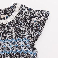 画像6: ダークブルーフラワー・ハンドスモック・ドレス_3_4歳(身長 98-103cm) (6)