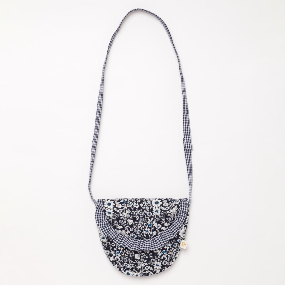 画像3: ダークネイビーフローラルプリント・クロス・バッグ (3)