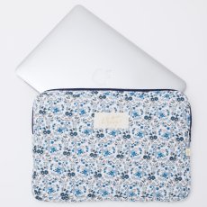 画像2: ブルーフローラル・キルティング・13インチ・ノートパソコンケース (2)