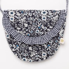 画像4: ダークネイビーフローラルプリント・クロス・バッグ (4)