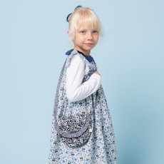 画像1: ダークネイビーフローラルプリント・クロス・バッグ (1)