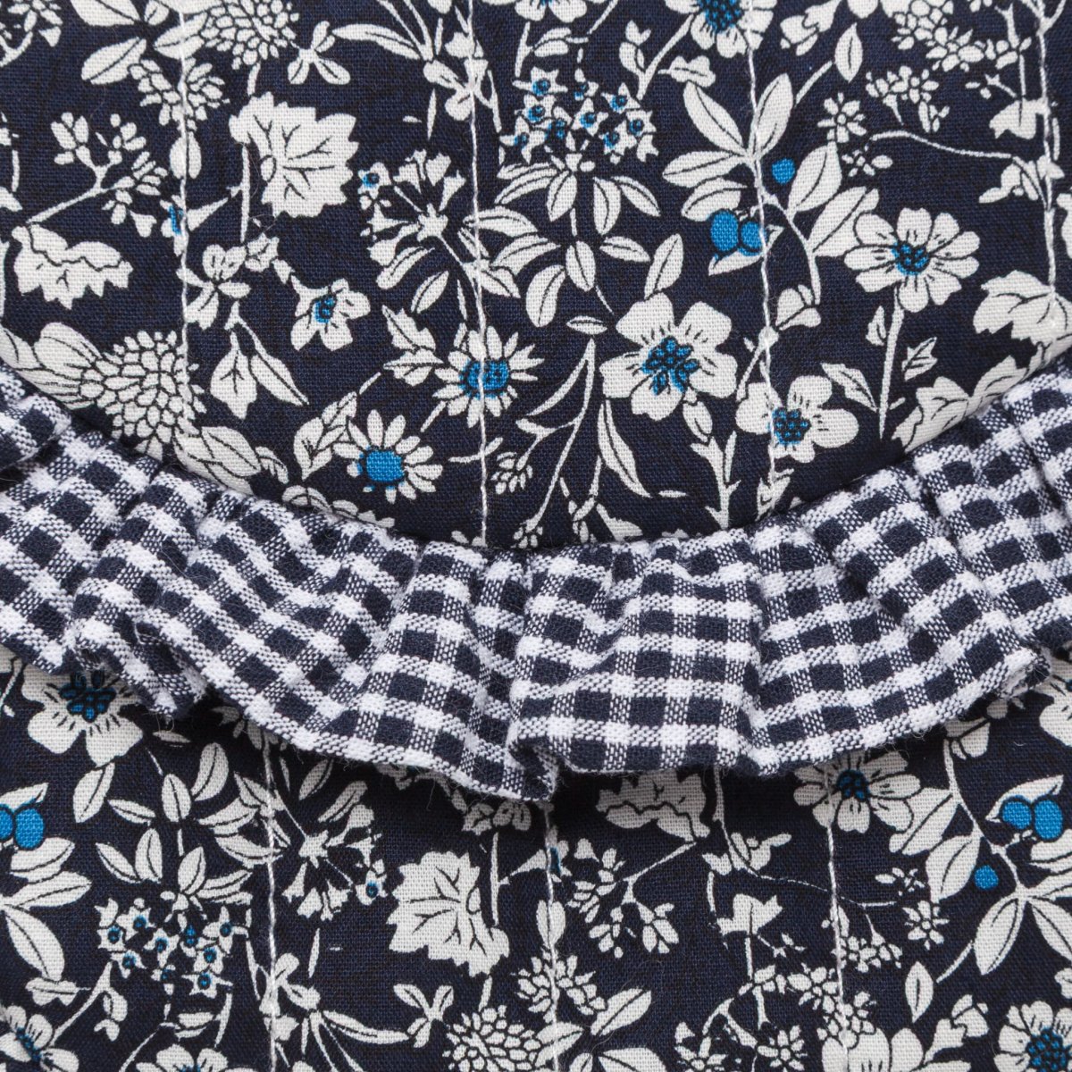 画像7: ダークネイビーフローラルプリント・クロス・バッグ (7)