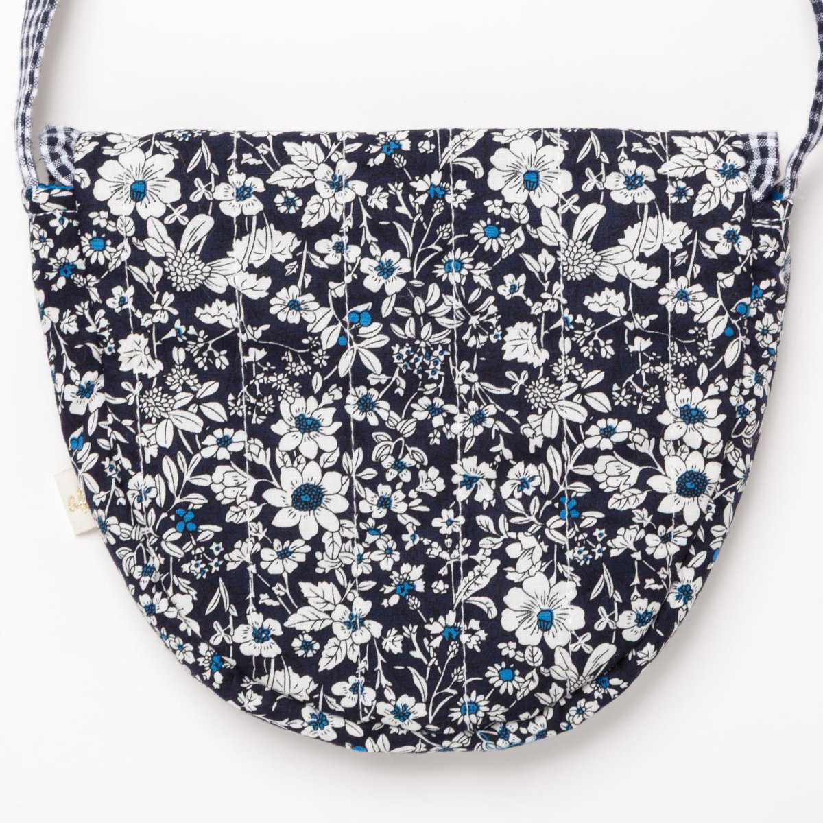 画像5: ダークネイビーフローラルプリント・クロス・バッグ (5)