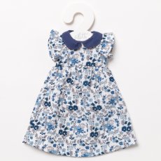 画像2: 【ドール用】ブルーフローラルプリント・ハンドスモック・ドールドレス (2)