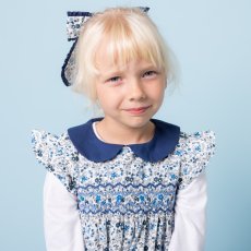 画像4: ブルーフローラルプリント・ハンドスモック・ドレス_2〜3歳(身長 92-98cm) (4)