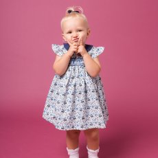 画像5: ブルーフローラルプリント・ハンドスモック・ドレス_4〜5歳(身長 103-108cm) (5)