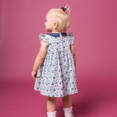 画像7: ブルーフローラルプリント・ハンドスモック・ドレス_5〜6歳(身長 108-114cm) (7)