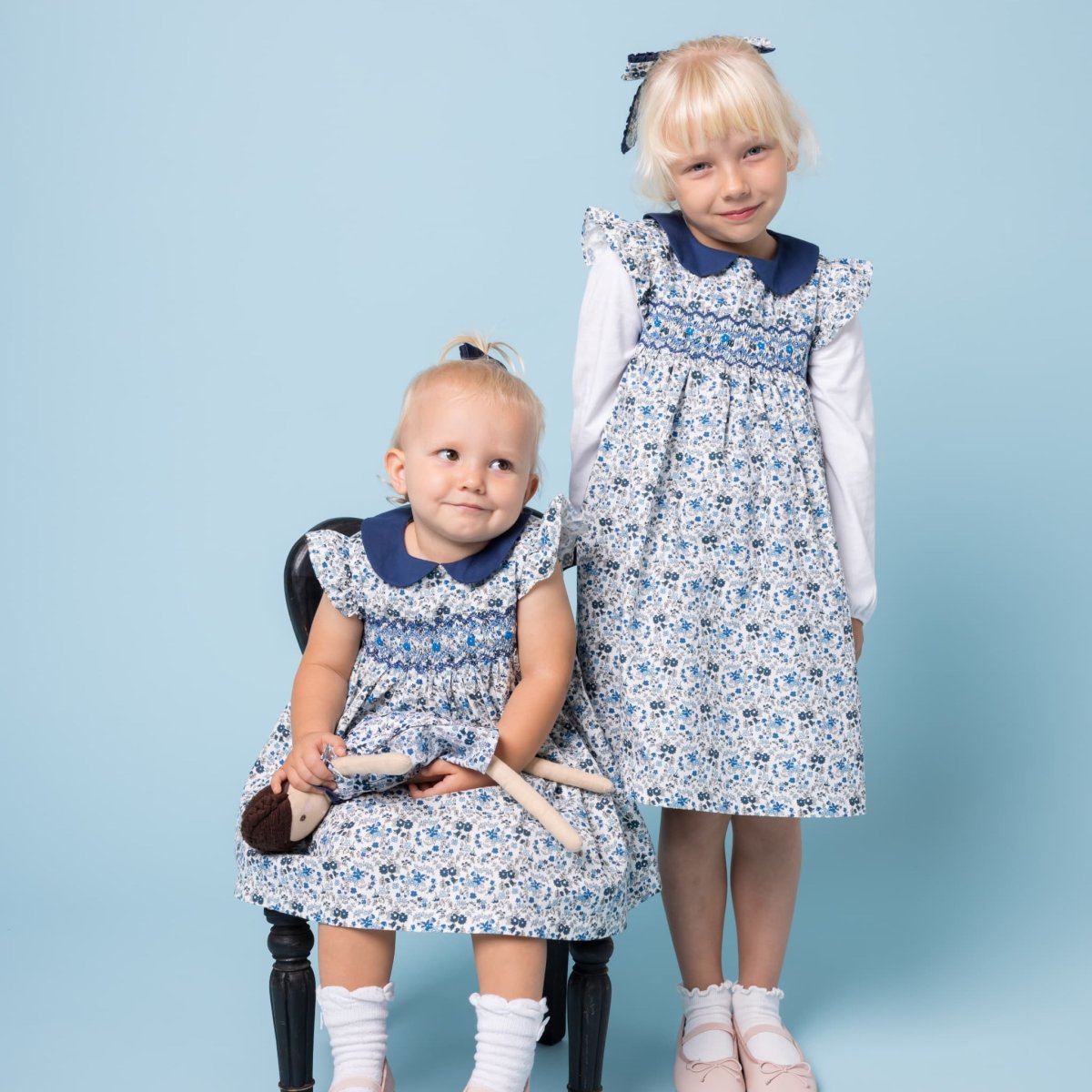画像19: ブルーフローラルプリント・ハンドスモック・ドレス_1〜2歳(身長 85-92cm) (19)
