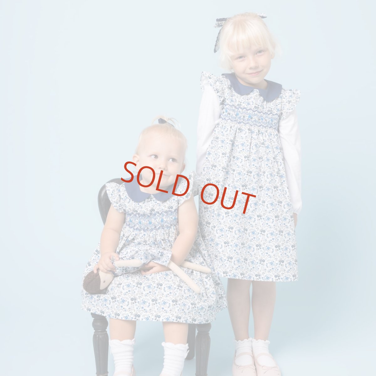 画像21: ブルーフローラルプリント・ハンドスモック・ドレス_1_2歳(身長 85-92cm) (21)
