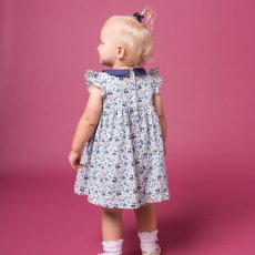 画像7: ブルーフローラルプリント・ハンドスモック・ドレス_2〜3歳(身長 92-98cm) (7)