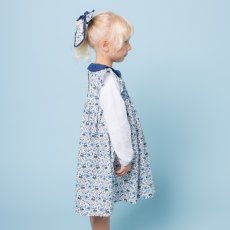 画像2: ブルーフローラルプリント・ハンドスモック・ドレス_6〜12ヶ月(身長 80-85cm) (2)