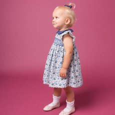 画像6: ブルーフローラルプリント・ハンドスモック・ドレス_5〜6歳(身長 108-114cm) (6)