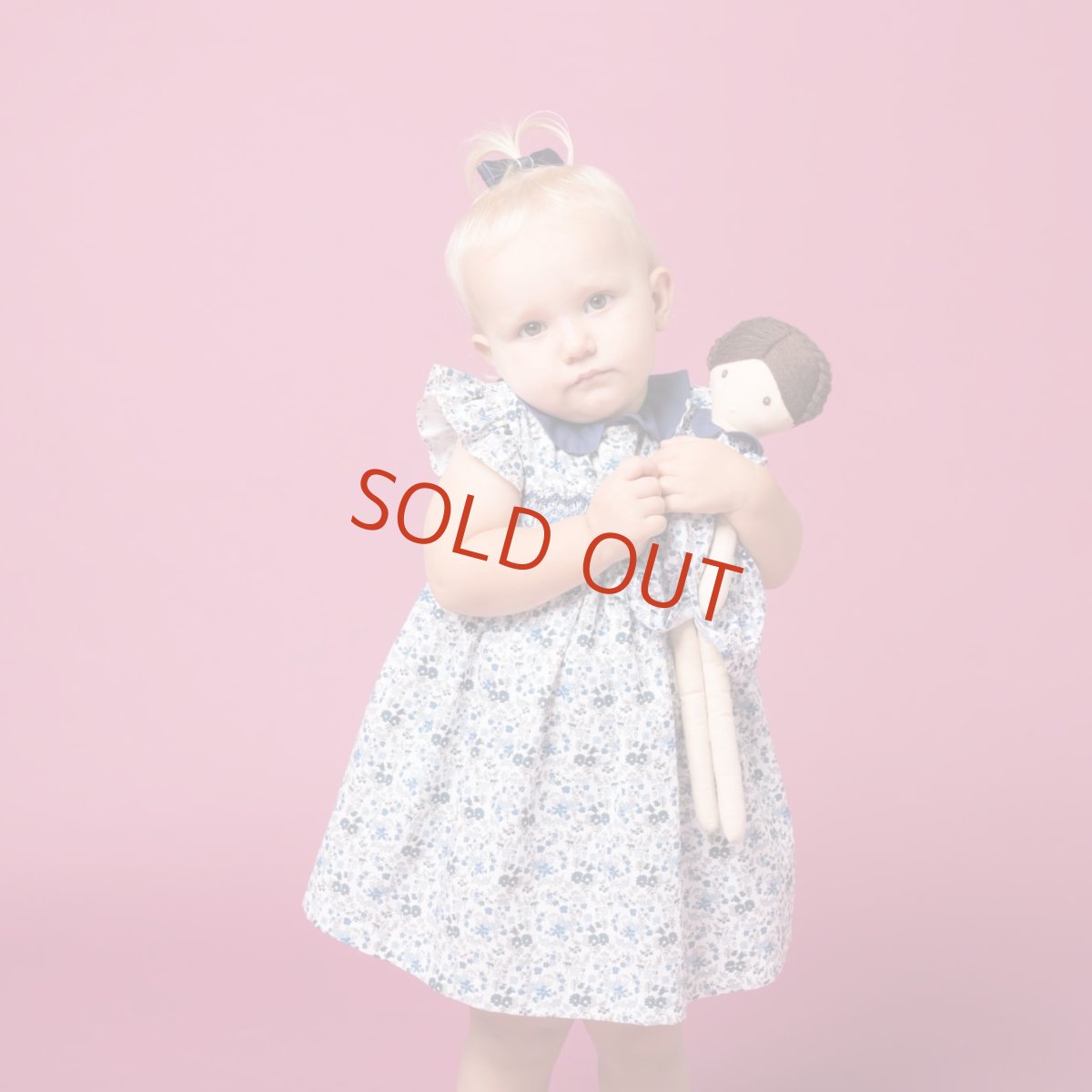 画像11: ブルーフローラルプリント・ハンドスモック・ドレス_1_2歳(身長 85-92cm) (11)