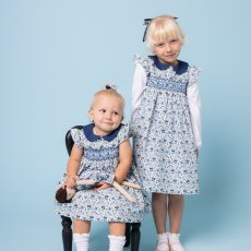 画像20: ブルーフローラルプリント・ハンドスモック・ドレス_6〜12ヶ月(身長 80-85cm) (20)