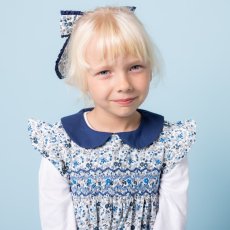 画像4: ブルーフローラルプリント・ハンドスモック・ドレス_3〜4歳(身長 98-103cm) (4)