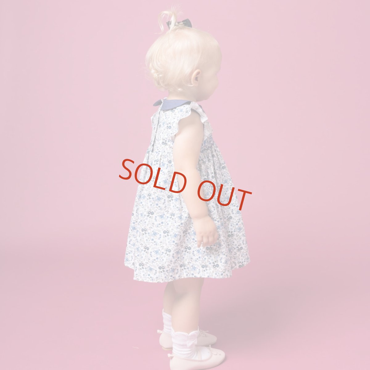 画像10: ブルーフローラルプリント・ハンドスモック・ドレス_1_2歳(身長 85-92cm) (10)